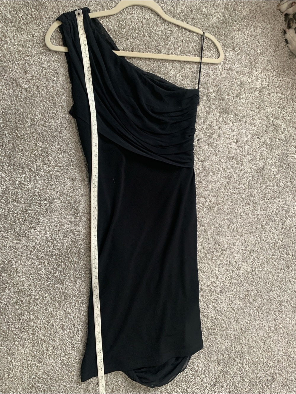 Alice And Olivia Binnie Black One-Shoulder Silk Mini Dress View 6